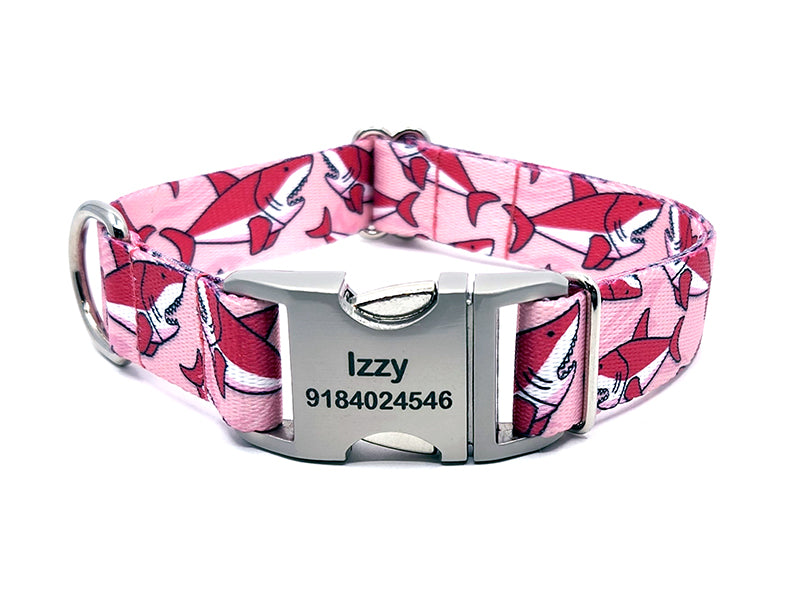 PINK SHARKS | DOG COLLAR