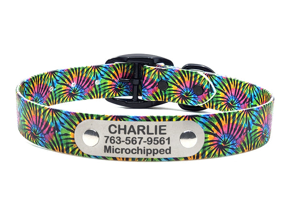 Tie Dye Stripes No-Stink No-Stink Waterproof Collar
